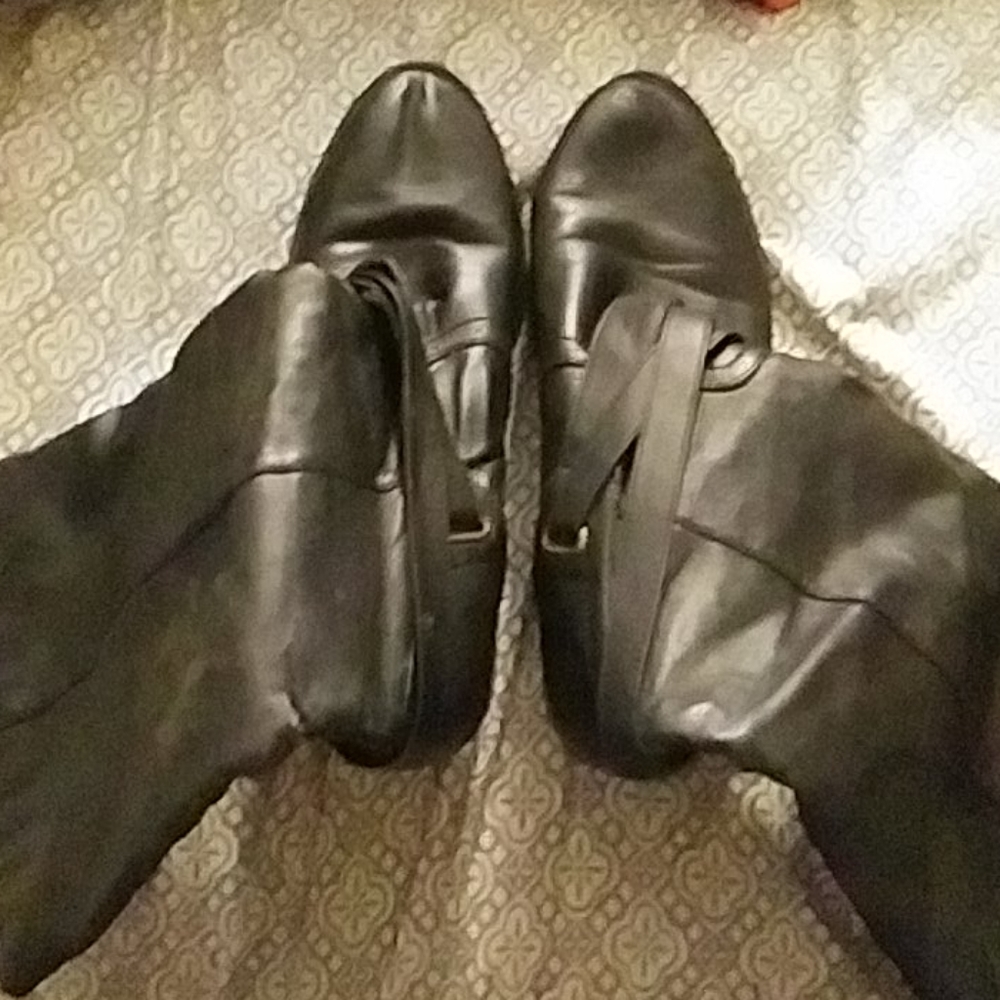 Black Faux Leather Boots